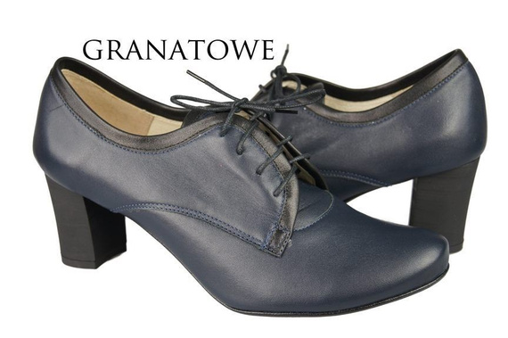 Schuhe Damenschuhe zum Schnüren, Naturleder, Marineblau 758 ElitaBut