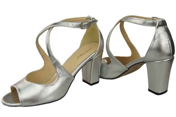 Damenschuhe Silberne Sandalen, Naturleder 186 ElitaBut