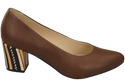 Damenschuhe Braune Pumps aus Naturleder mit Zierabsatz 158 ElitaBut