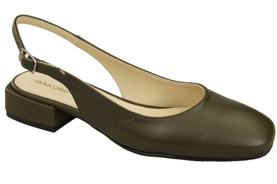 Damen Schuhe Sandalen Olive Flacher Absatz Naturleder 206 ElitaBut