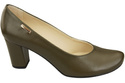 Klassische Damen Olive Leder Mandel Nase Pumps 201 ElitaBut