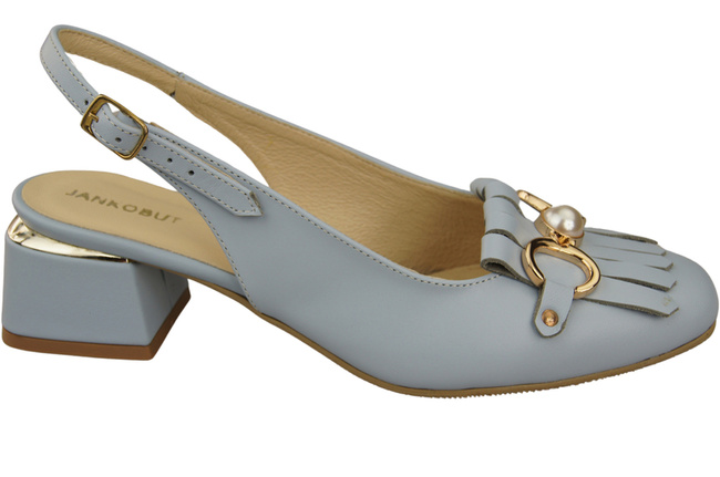 Damenschuhe Hellblau Sandalen mit Fransen verziert Naturleder 208 ElitaBut