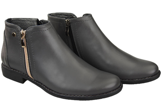 Frühlings-Damenschuhe Stiefeletten, Naturleder, Graphit 872 ElitaBut