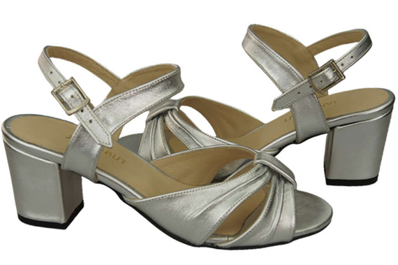 Damenschuhe Silberne Sandalen, Naturleder 168 ElitaBut