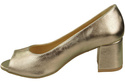 Damenschuhe PEEP TOE Gold Pumps, Naturleder mit beschichtetem Absatz 192 ElitaBut