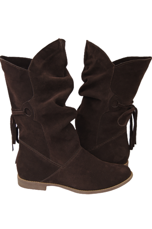 Damen-Winterstiefel, natürliches Veloursleder, Schokolade 999 von ElitaBut