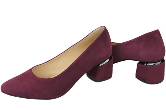 Damenschuhe Pumps Burgunderrot Natürliches Wildleder 143 Von ElitaBut