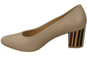 Damenschuhe Cappuccino Grain Pumps Naturleder mit Zierabsatz 158 ElitaBut