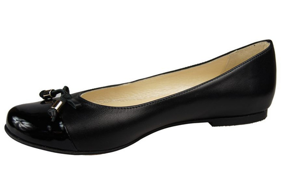 Damen-Ballerinas, Naturleder, Schwarz 895 ElitaBut