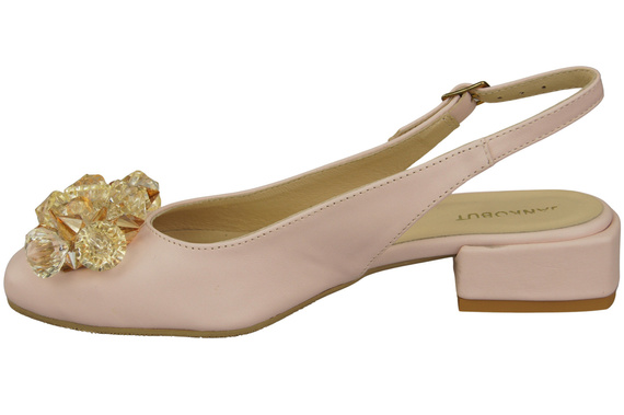 Damen Schuhe Puderrosa Sandalen mit Kristallen Naturleder 215 ElitaBut