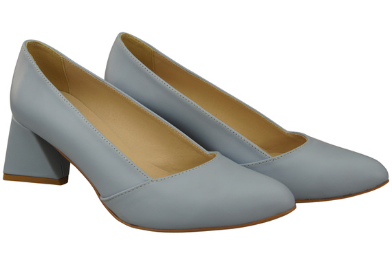 Damen Pumps Hellblau Echtleder Spitz Zehen Absatz ElitaBut 221