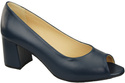 Damenschuhe PEEP TOE Pumps Marineblaues Naturleder mit beschichtetem Absatz 192 ElitaBut