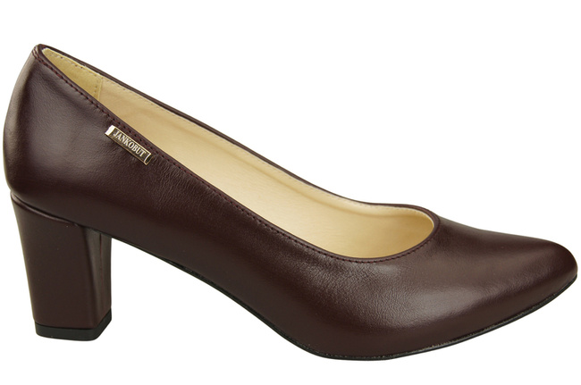 Klassische Glatt Damen Burgund Naturleder Schuhe 213 ElitaBut