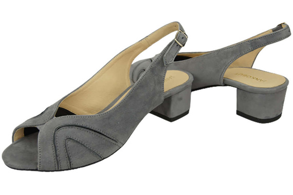 Damenschuhe Sandalen, natürliches Wildleder, Grau 991 ElitaBut