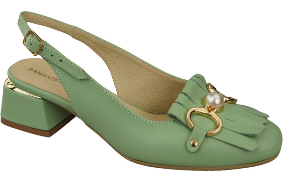 Damenschuhe Minze Sandalen mit Fransen verziert Naturleder 208 ElitaBut