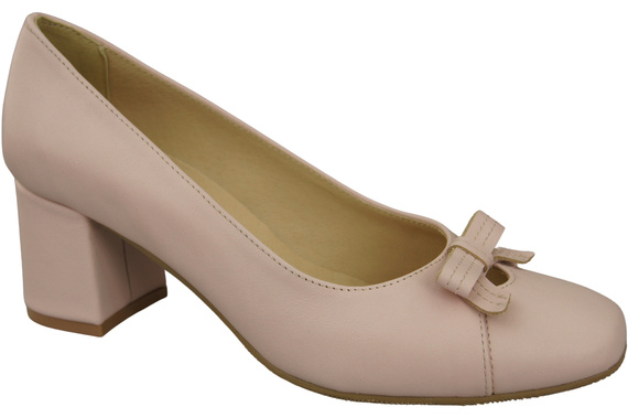 Damen Pumps mit Schleife Puderrosa Naturleder und niedrigem Absatz 203 ElitaBut