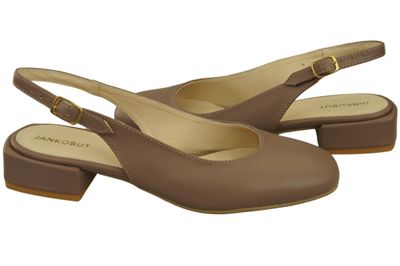 Damen Schuhe Sandalen Cappuccino Dunkel Flacher Absatz Naturleder 206 ElitaBut