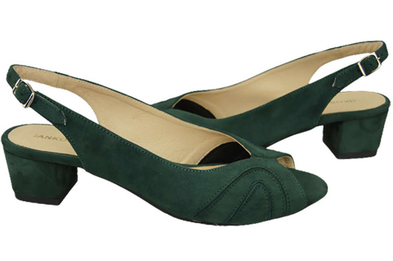 Damenschuhe Sandalen, natürliches Wildleder, Grün 991 ElitaBut