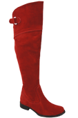 Schuhe Damenstiefel Stiefel Overknee-Stiefel, Naturleder, Velours, Rot 154 ElitaBut