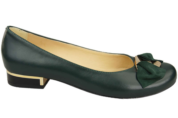 Damen-Ballerinas, Naturleder, Malachit 894 ElitaBut