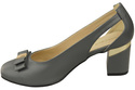 Schuhe Damen Grau Pumps aus Naturleder mit dekorativem Absatz 199 ElitaBut