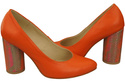 Damenschuhe Pumps Orange Naturleder Bunter Zierabsatz 194 ElitaBut