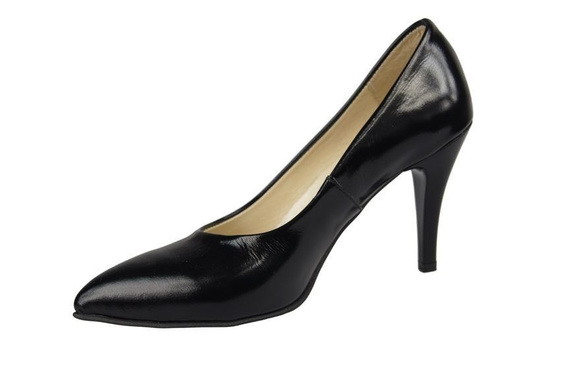 Damenschuhe Pumps Naturleder Schwarz Lack 816 ElitaBut