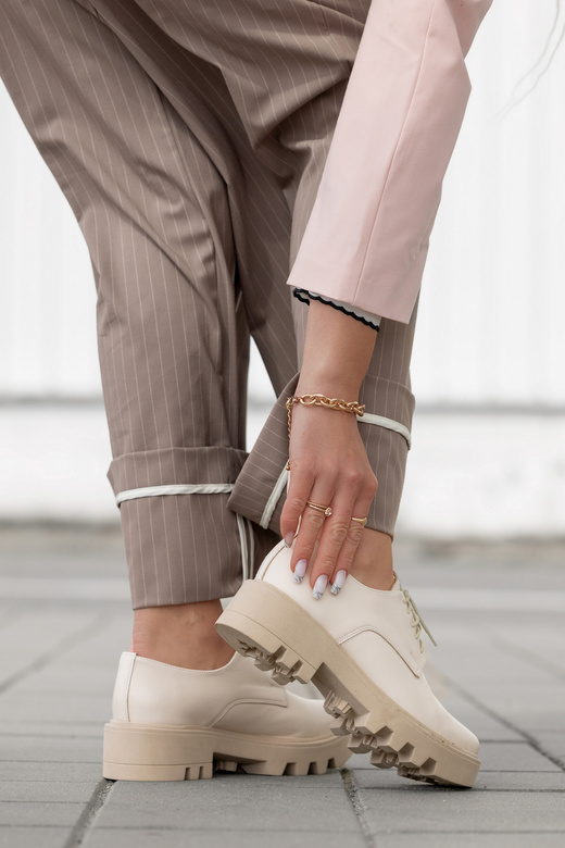 Schuhe Damen Schnürschuhe Beige Leder Natur 180 ElitaBut