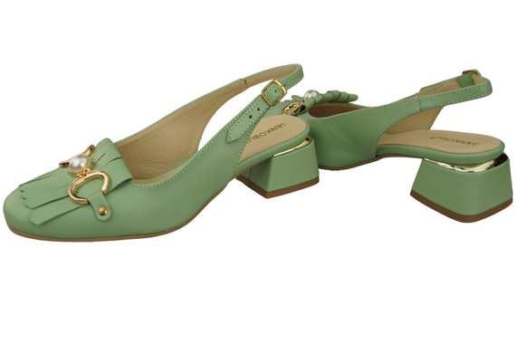 Damenschuhe Minze Sandalen mit Fransen verziert Naturleder 208 ElitaBut