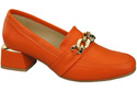 Damenschuhe mit Zierkette Pumps Mokassins Naturleder 193 Orange ElitaBut