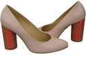 Damenschuhe Pumps rosa Puder Naturleder Bunt Zierabsatz 194 ElitaBut