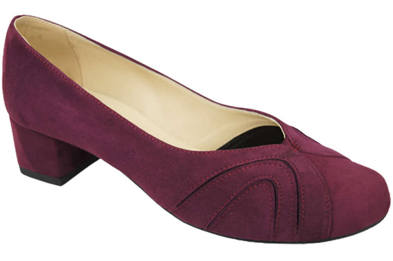 Damenschuhe Pumps, natürliches Wildleder, Burgund 786 von ElitaBut