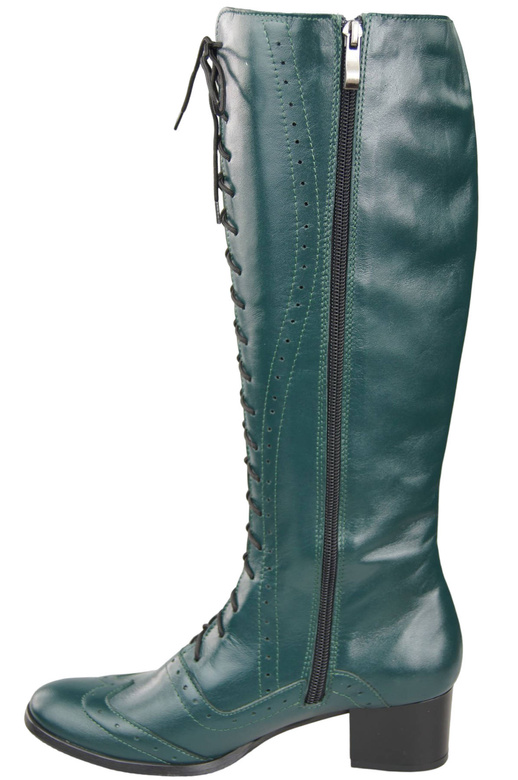 Damenschuhe Schnürstiefel, Naturleder, Malachit 595 ElitaBut