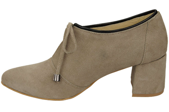 Damenschuhe Cappuccino-Schuhe, dunkles, natürliches Veloursleder 183 ElitaBut