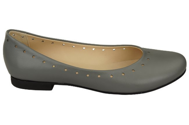 Damenschuhe Bequeme Ballerinas, Naturleder, Grau 162 ElitaBut