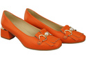 Damenschuhe Pumps verziert mit Fransen Orange Naturleder 195 ElitaBut