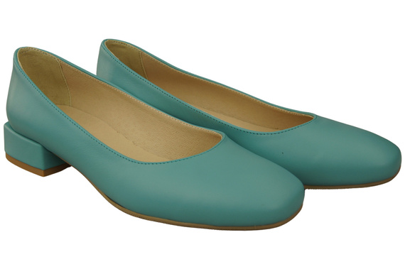 Bequeme Frauen Schuhe Türkis Flats Natural Leder 204 ElitaBut