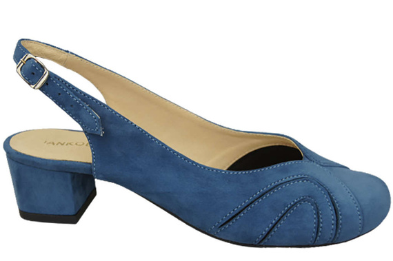 Damenschuhe Sandalen, Naturleder, Wildleder, Blau 842 von ElitaBut