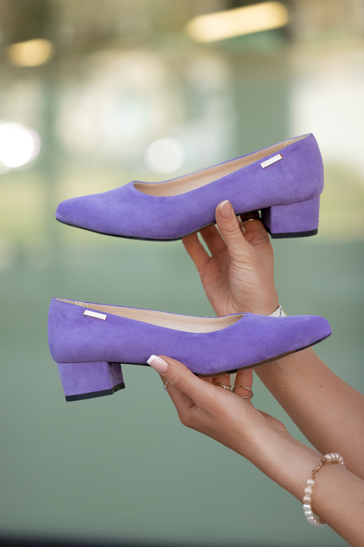 Bequeme Damen-Schuhe Violett aus echtem Veloursleder 220 Z ElitaBut