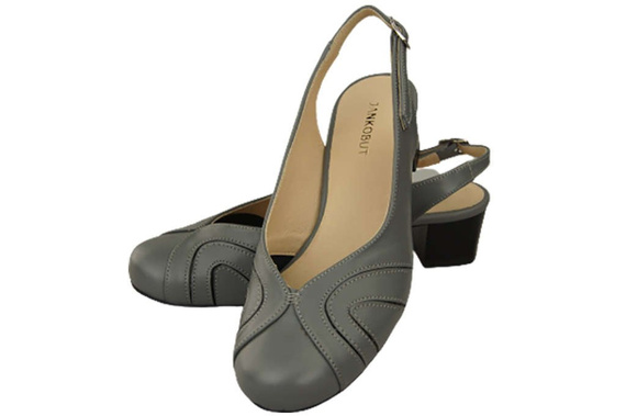 Damenschuhe Sandalen, Naturleder, Grau 842 ElitaBut