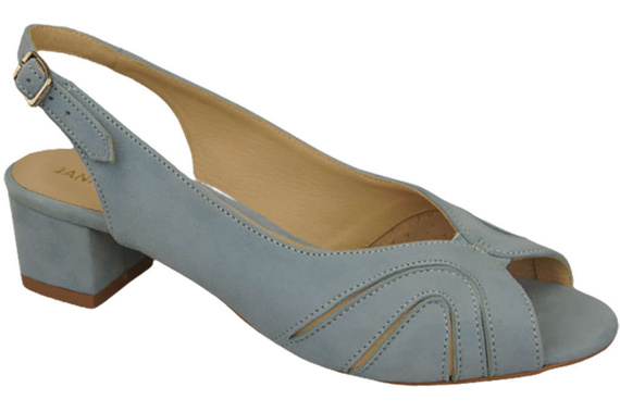 Damenschuhe Sandalen, natürliches Wildleder, Hellblau 991 ElitaBut