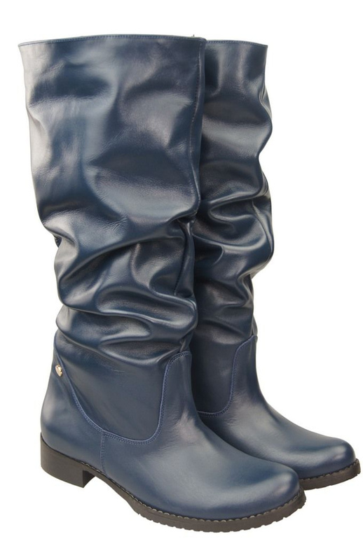 Schuhe Damenstiefel Stiefel, Naturleder 123 Marineblau ElitaBut