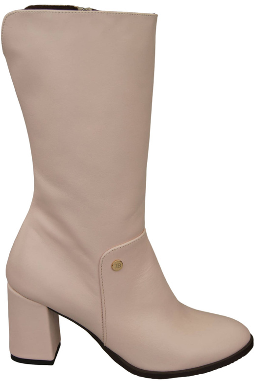 Schuhe Halbhohe Damenstiefel, Naturleder, Puderrosa 189 ElitaBut