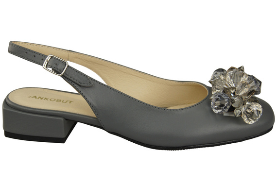 Damen Schuhe Aschgrau Sandalen mit Kristallen Naturleder 215 ElitaBut