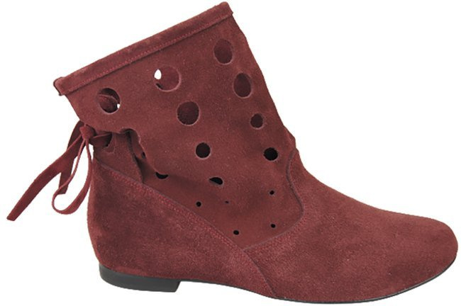 Schuhe Damen-Stiefeletten, natürliches Veloursleder, Burgund 160 ElitaBut