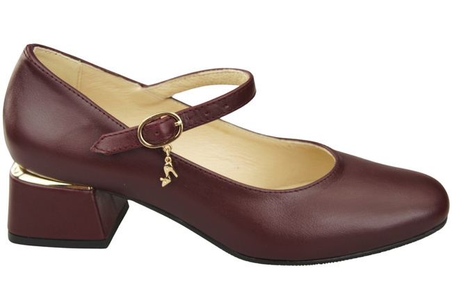 Damenschuhe Burgund Riemchenpumps Naturleder 202 ElitaBut