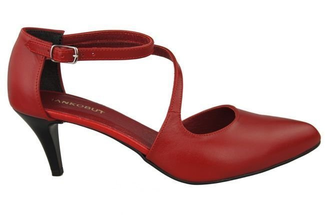 Damenschuhe Sandalen Niedriger Absatz, Naturleder, Rot 990 ElitaBut