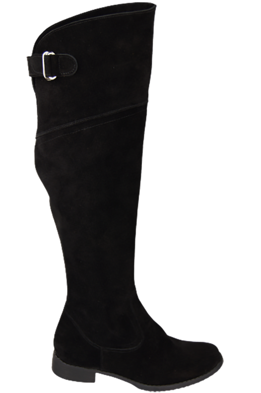 Schuhe Damenstiefel Stiefel Overknee-Stiefel, Naturleder, Velours, Schwarz 154 ElitaBut