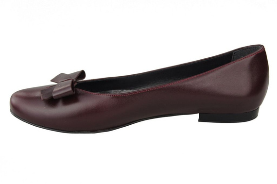 Damen-Ballerinas, Burgunderrot, Naturleder 998 ElitaBut