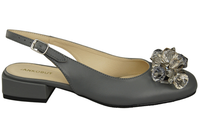 Damen Schuhe Aschgrau Sandalen mit Kristallen Naturleder 215 ElitaBut